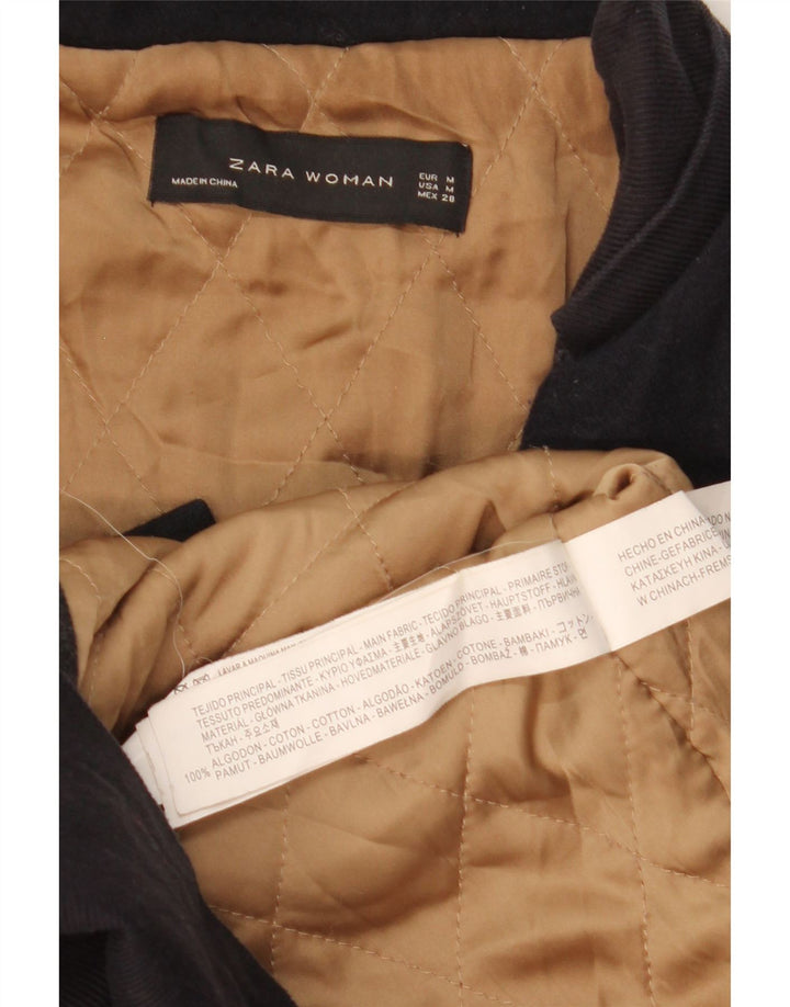 Женская ветровка Zara UK 14, средний цвет, темно-синий, хлопок