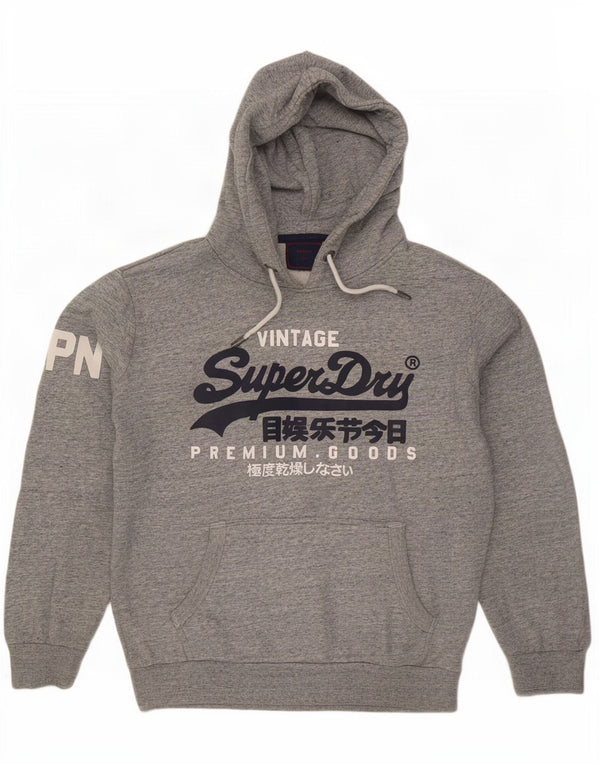 Мужской джемпер с капюшоном Superdry XL, серый в крапинку, хлопок