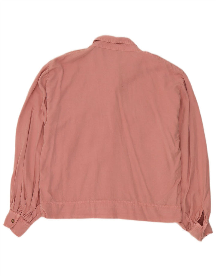 Женская верхняя рубашка Topshop, рубашка оверсайз, UK 10, маленькая, розовая, лиоцелл