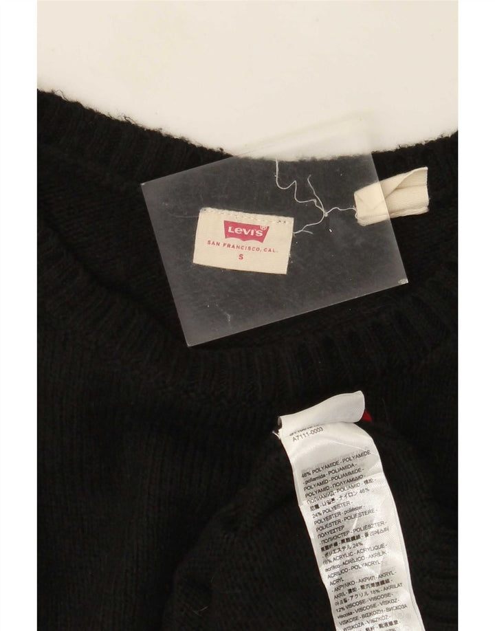 Женский джемпер с вырезом «лодочка» Levi's UK 10, маленький, черный, полиамид