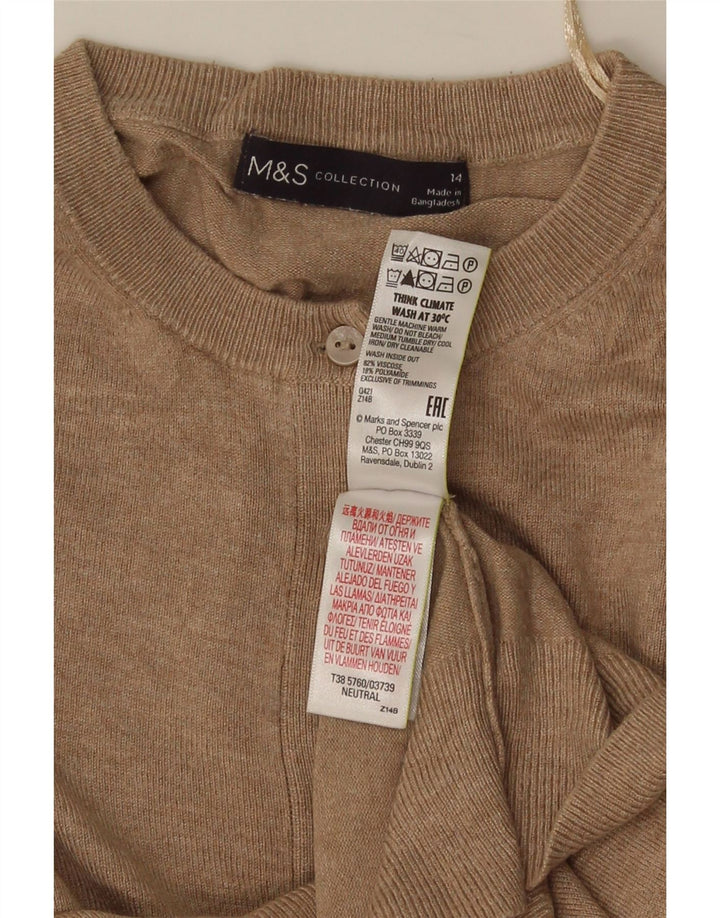 Женский укороченный кардиган Marks & Spencer UK 14, средний бежевый вискоза