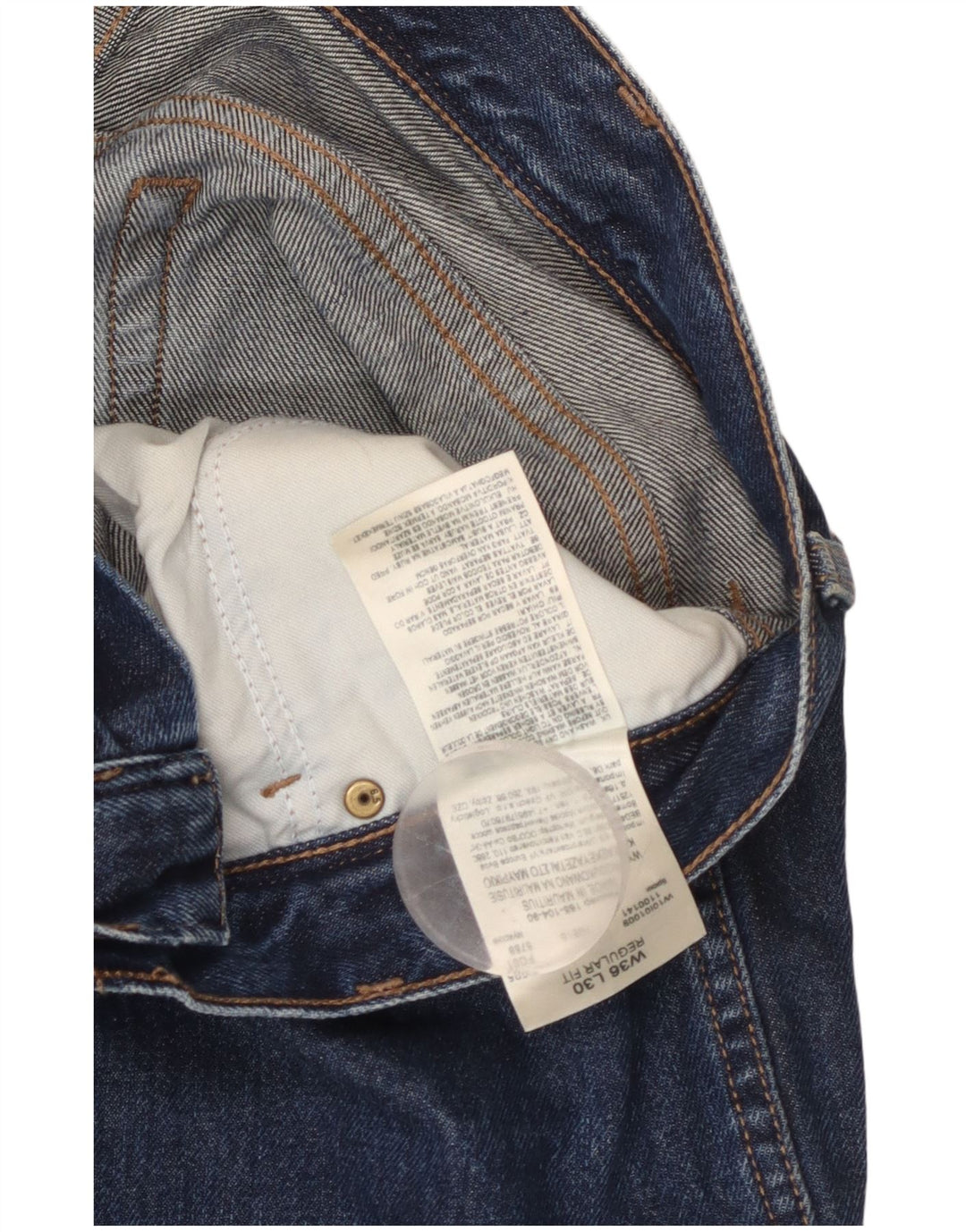 Мужские прямые джинсы WRANGLER стандартного кроя W36 L30, синий хлопок