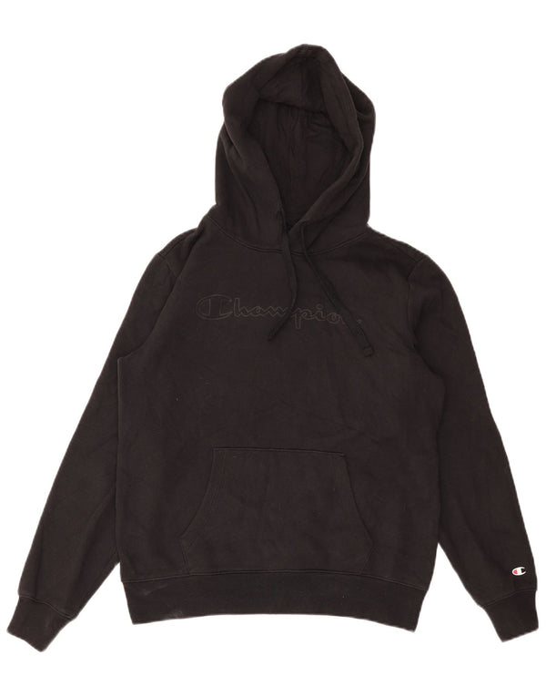 Champion Womens Graphic Hoodie Jumper UK 10 Small Black