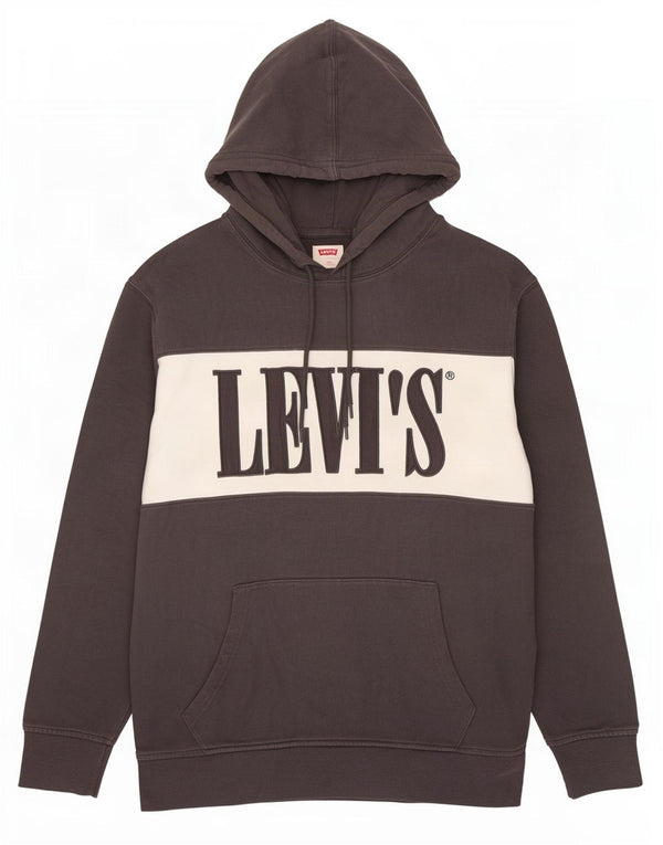 Мужской джемпер с капюшоном Levi's с рисунком, средний серый, хлопок с цветными блоками