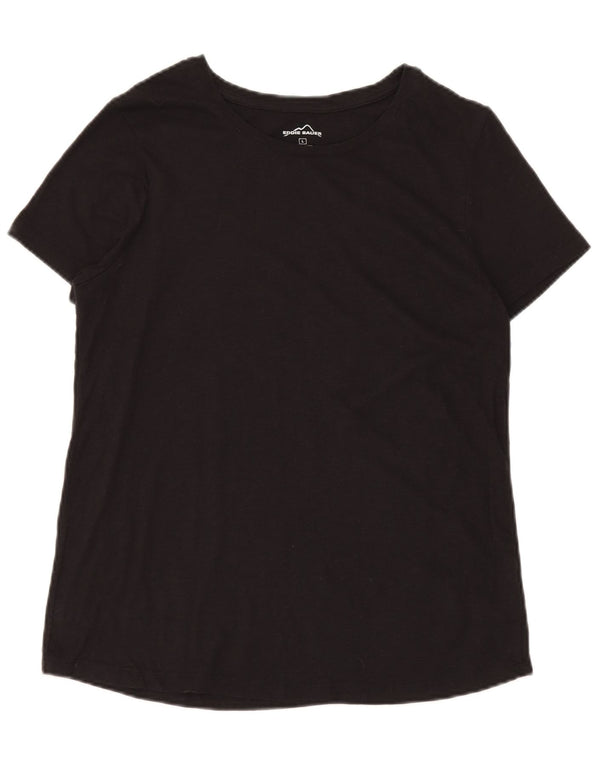 Eddie Bauer Womens T-Shirt Top UK 14 Large Black Cotton