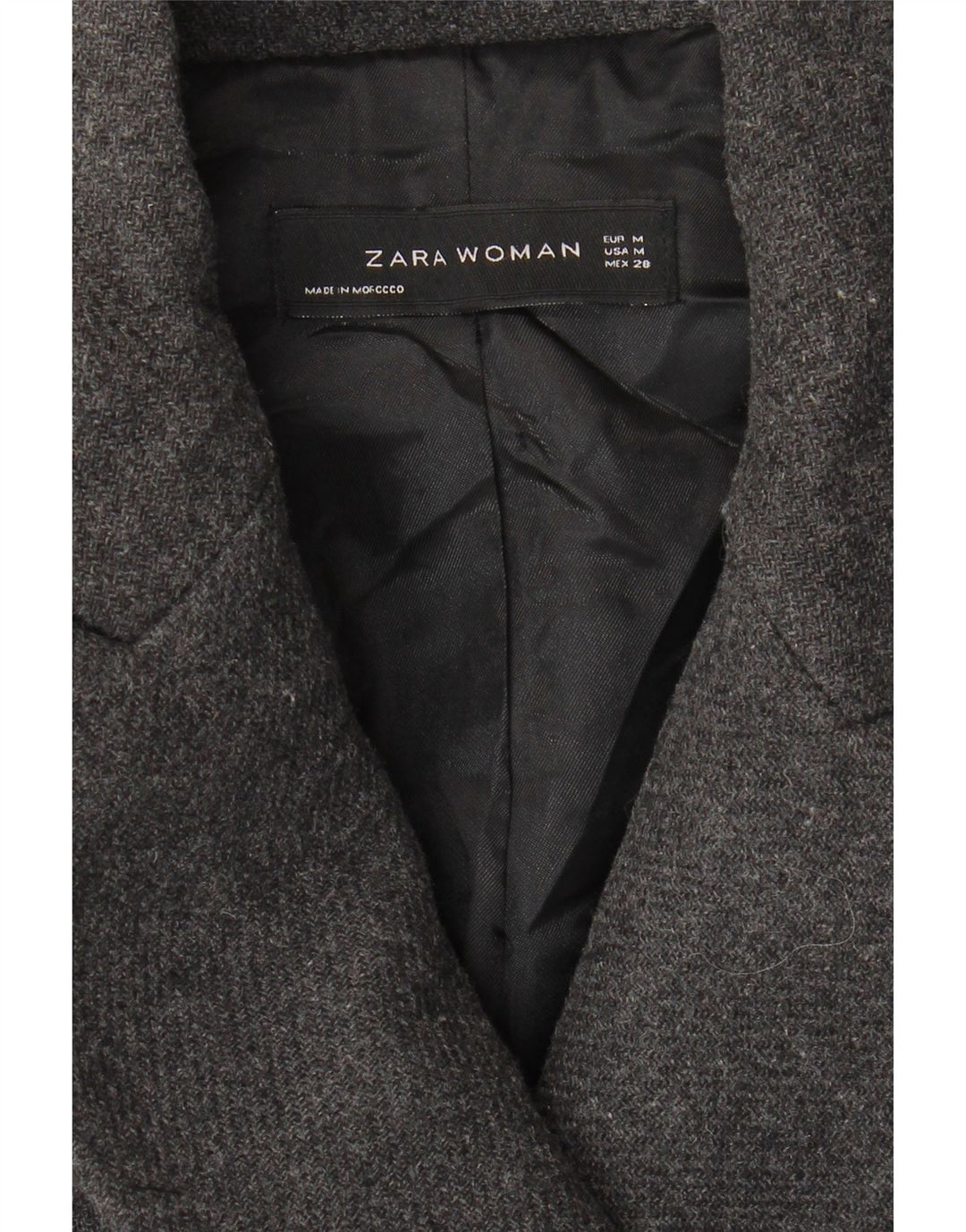 Женское двубортное пальто ZARA UK 12, средний серый цвет