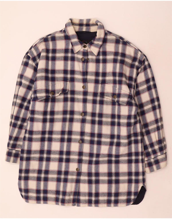 Женская фланелевая рубашка Bogner Lumberjack, США 14 XL, темно-синяя клетка, хлопок