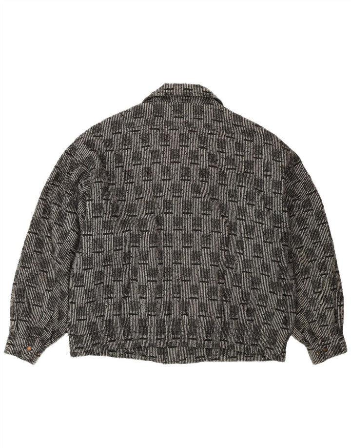 Мужской бомбер VINTAGE IT 52 XL Серый Шерстяной Клетчатый