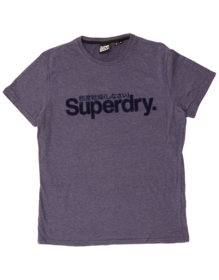 SUPERDRY Мужская футболка с рисунком Top XL Синий Хлопок