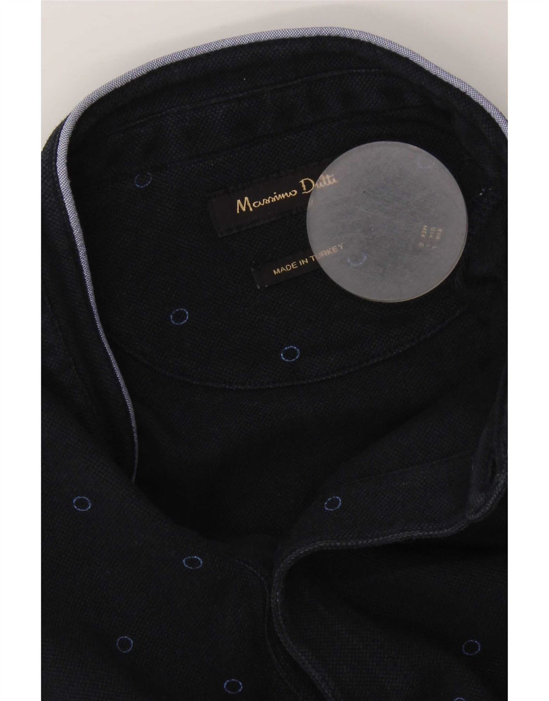 Мужская рубашка-поло Massimo Dutti, большая, темно-синяя в пятнистый цвет