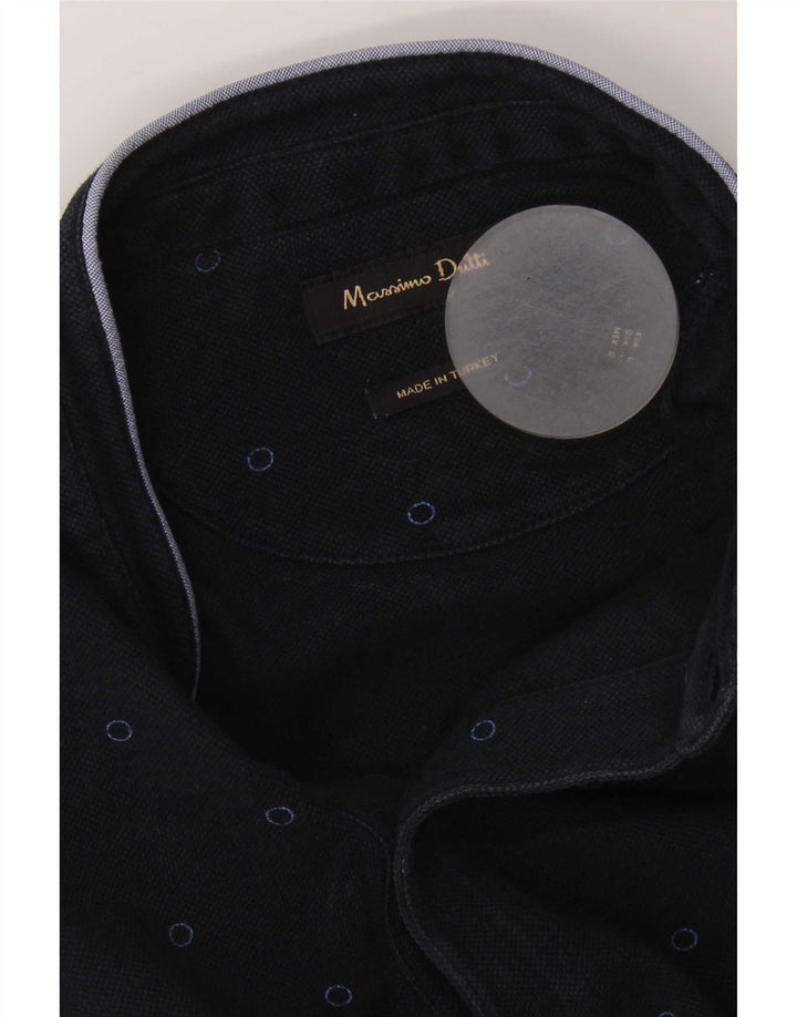 Мужская рубашка-поло Massimo Dutti, большая, темно-синяя в пятнистый цвет