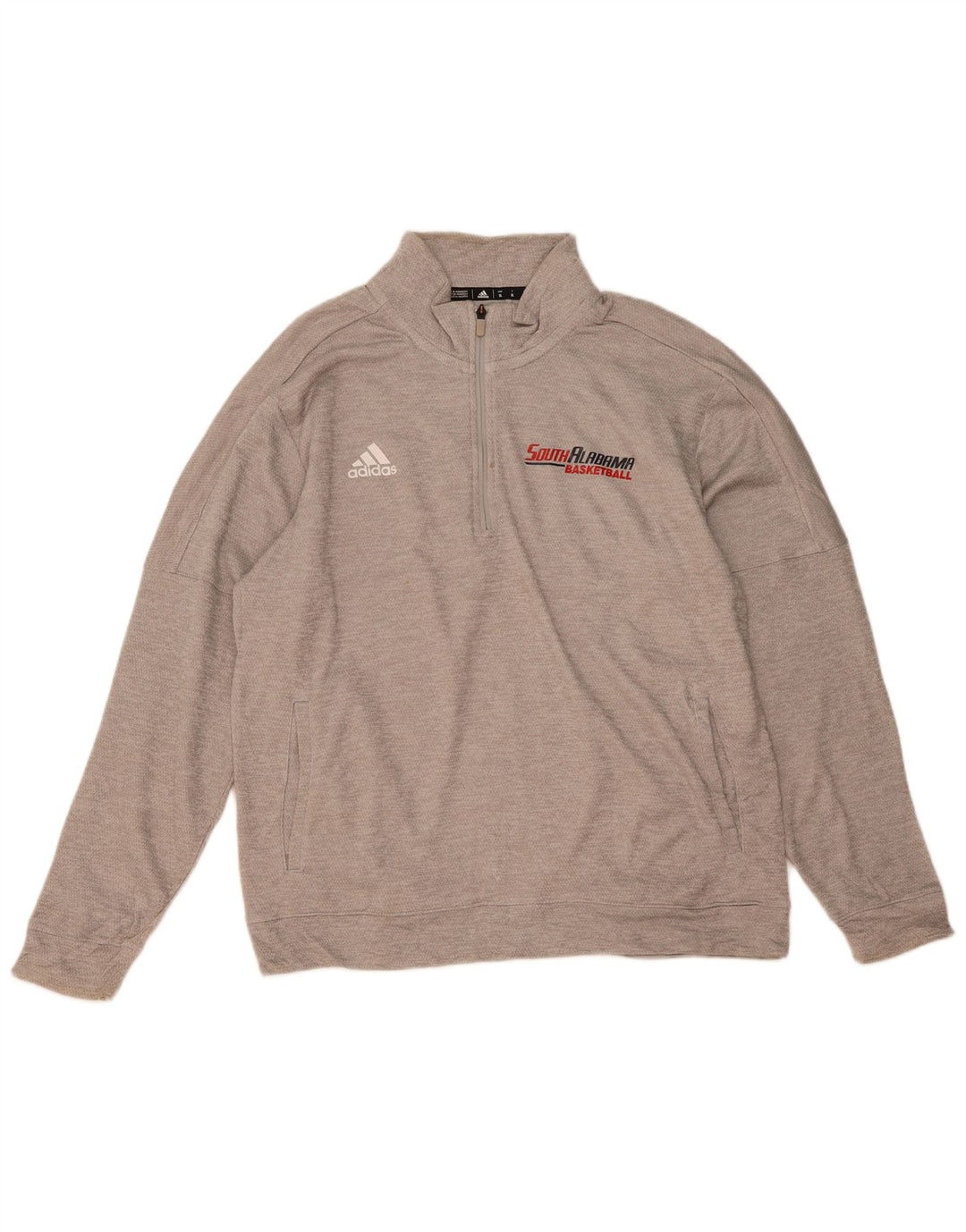 Мужской свитшот на молнии с рисунком ADIDAS, XL, серый полиэстер