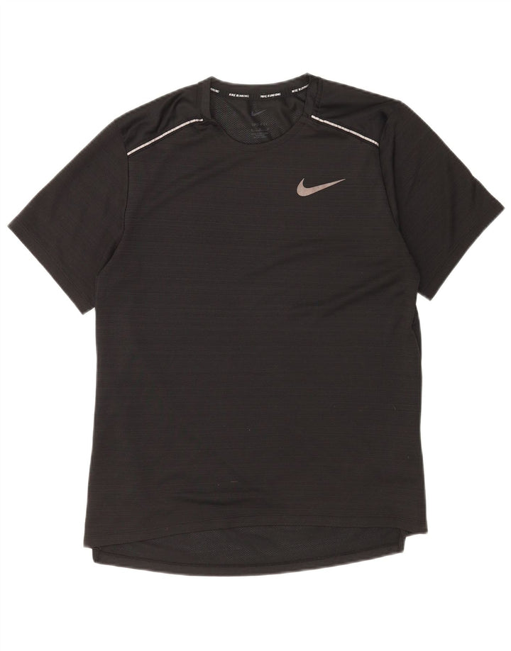 Мужская футболка Nike Dri Fit, средний черный полиэстер в тонкую полоску