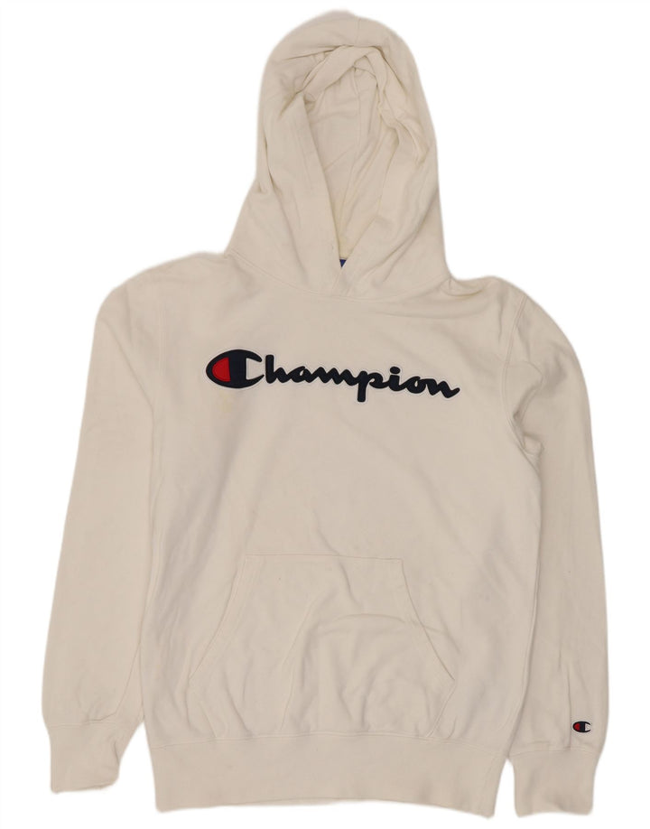 Мужской джемпер с капюшоном Champion, белый хлопок, средний размер