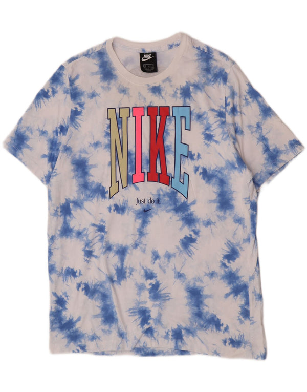 Мужская футболка с рисунком Nike Top XL, синяя хлопковая ткань тай-дай
