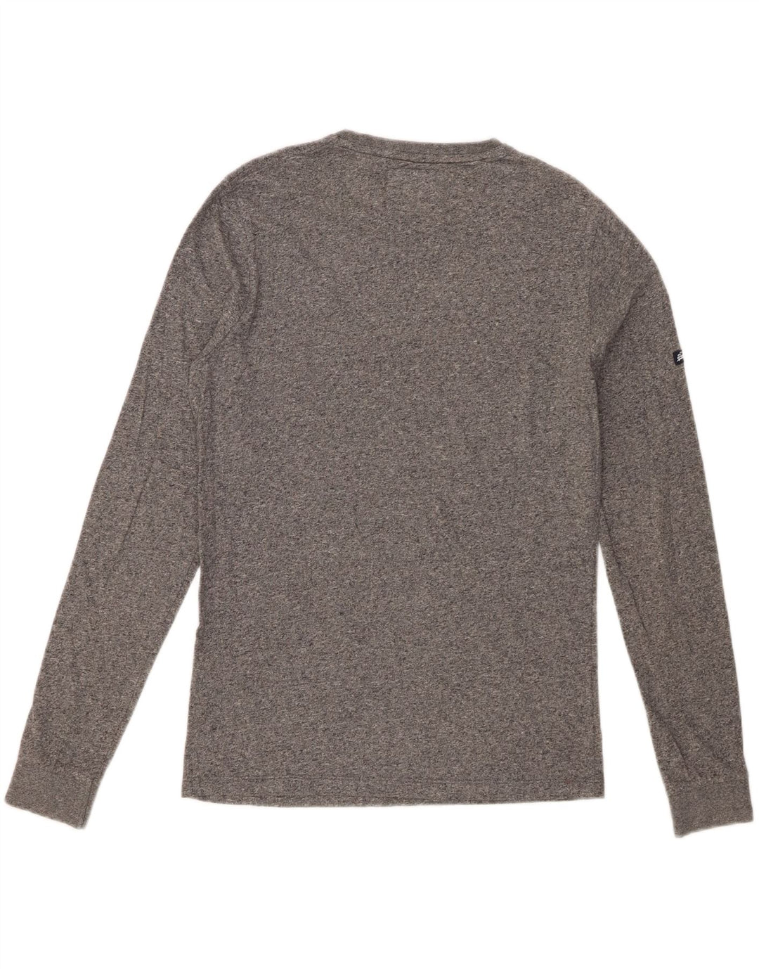 SUPERDRY Мужской топ из хлопка с длинными рукавами, маленький серый в крапинку