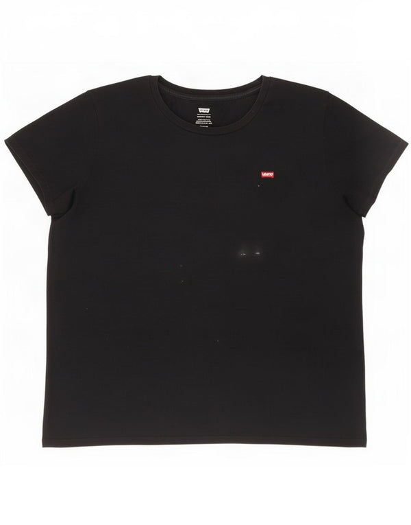 Женская футболка Levi's Perfect Crew Top UK 20 2XL, черный хлопок