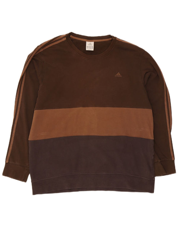 Мужской свитер Adidas Jumper 2XL Коричневый хлопок с цветными блоками