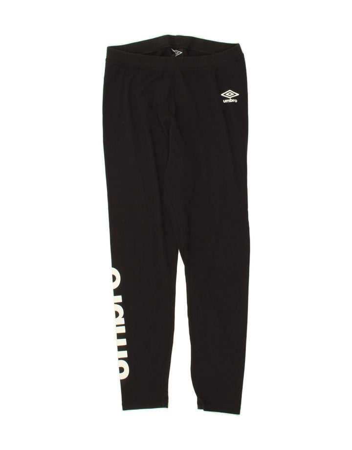 UMBRO Womens Graphic Leggings UK 14 Large  Black Cotton Vintage Umbro and Second-Hand Umbro from Messina Hembry 