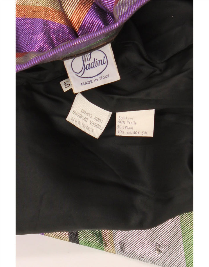 ВИНТАЖНЫЙ женский пиджак с рукавом 3/4 EU 40, средний, разноцветный в полоску