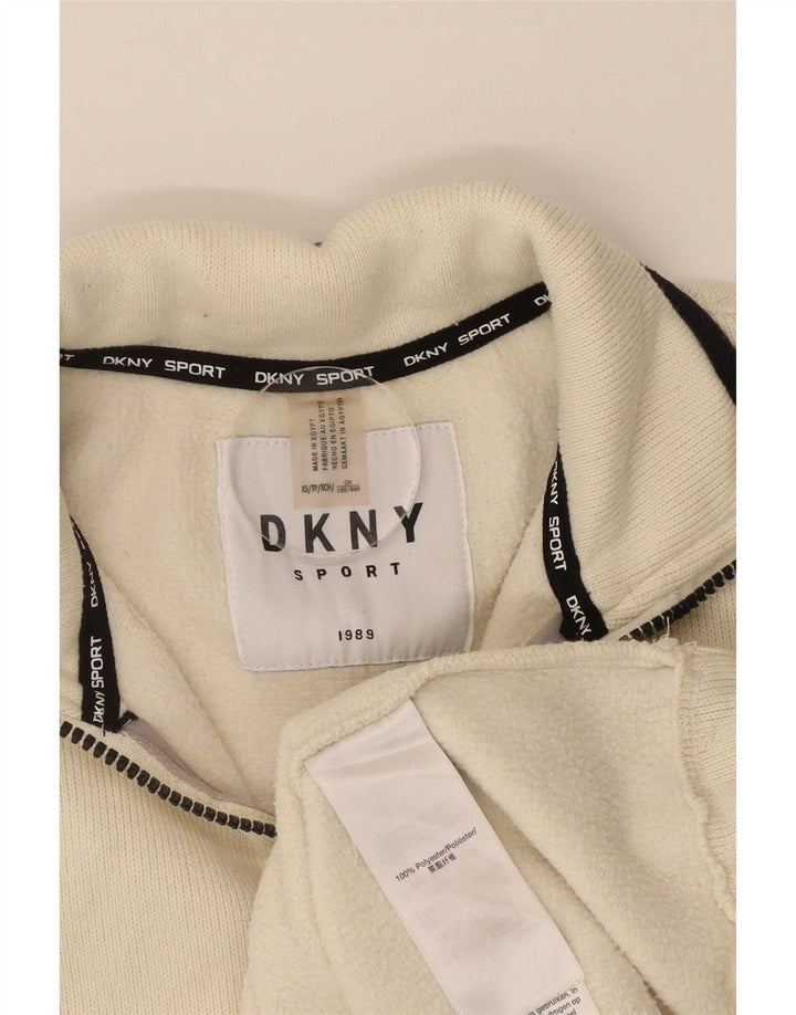 Женский свободный свитер Dkny с молнией 1/4, Великобритания, 6 XS, белый полиэстер