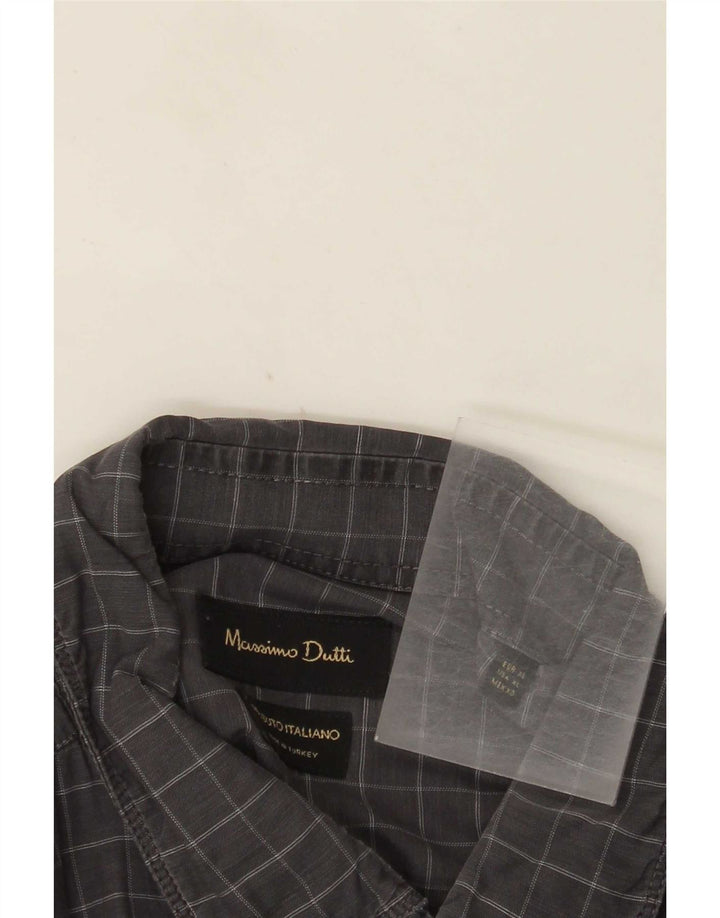 Мужская рубашка Massimo Dutti XL серая в клетку
