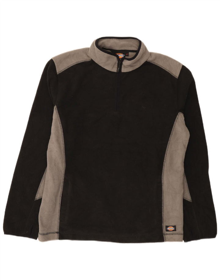 Мужской флисовый джемпер Dickies с воротником на молнии XL, черный полиэстер с цветными блоками