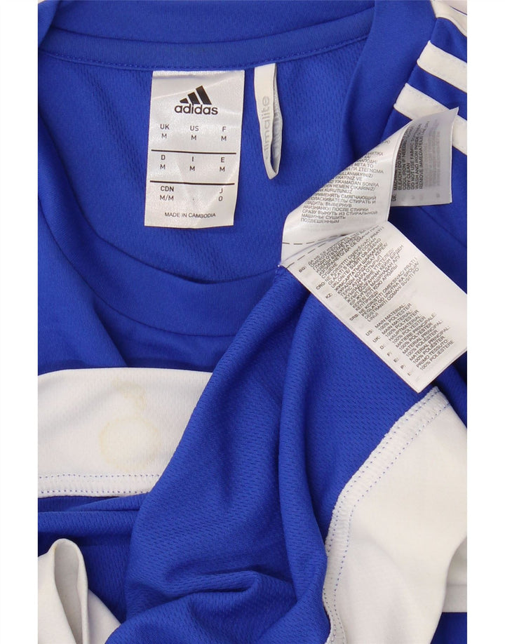 Мужская футболка ADIDAS Climalite, верх, средний синий, полиэстер с цветными блоками