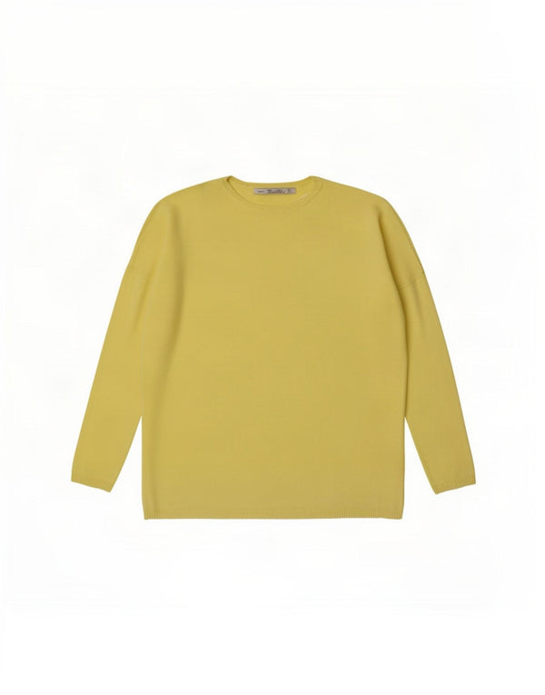 Zara Womens Oversized Boat Neck Jumper Sweater UK 10 Small Yellow