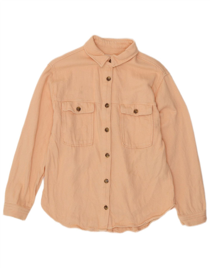 Фланелевая рубашка ZARA для девочек 13–14 лет, розовая, хлопок