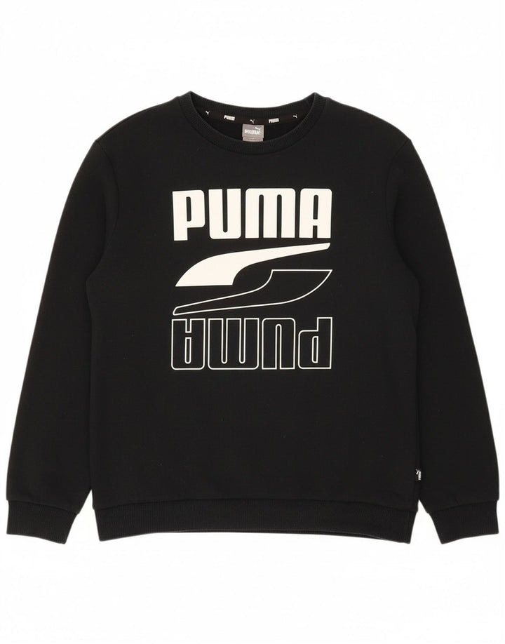PUMA Girls Graphic Sweatshirt Jumper 13-14 Years Black