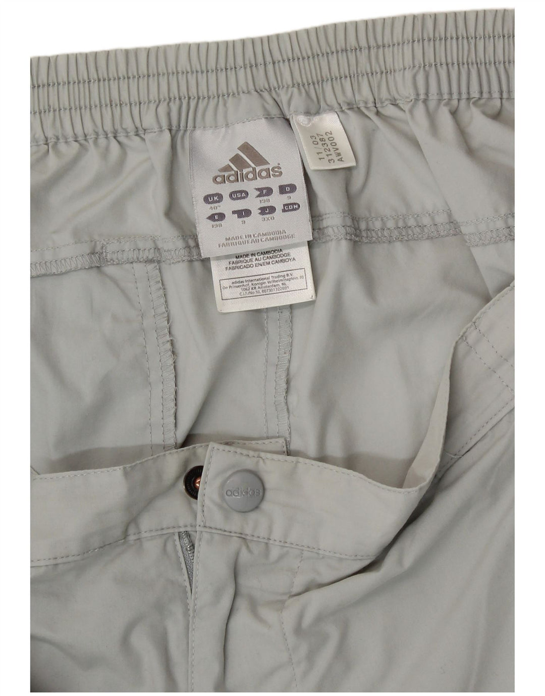 ADIDAS Mens Graphic Capri Trousers W40 L21 Grey Polyester