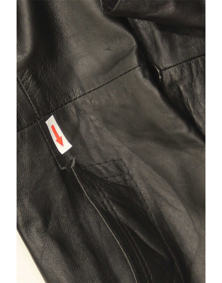Винтажное женское кожаное пальто UK 18 XL, черное