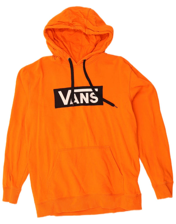 Vans Mens Graphic Hoodie Jumper Medium Orange Cotton