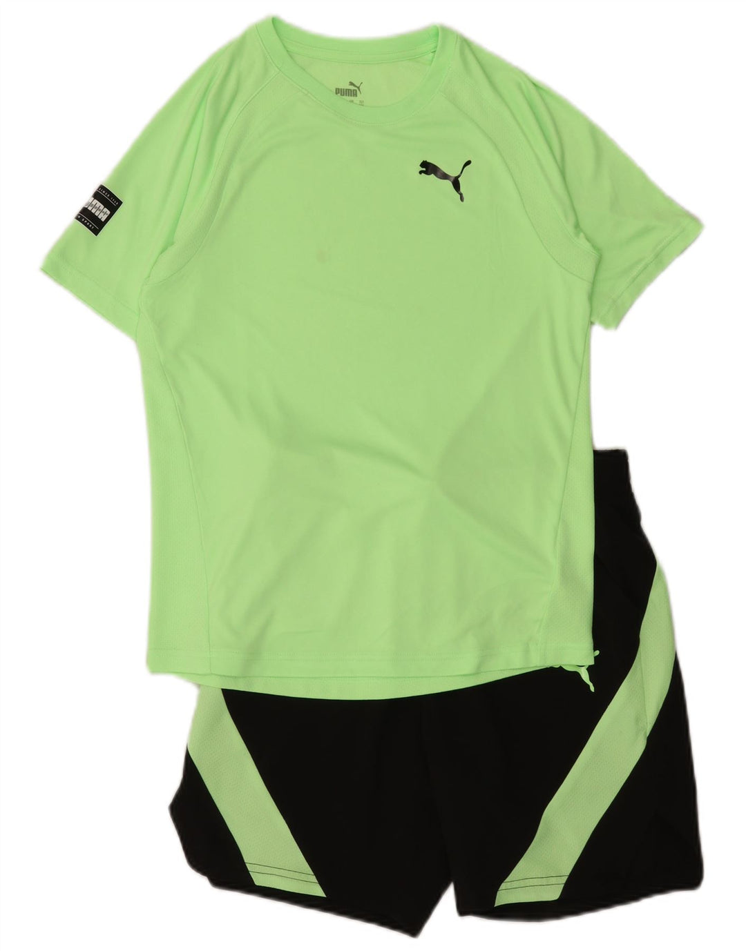 Комплект из 2 предметов PUMA для мальчиков 13–14 лет, зеленый полиэстер с цветными блоками