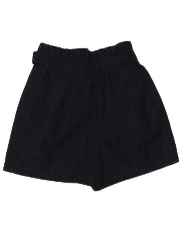 Zara Женские повседневные шорты с высокой талией, маленькие W26, темно-синие, хлопковые