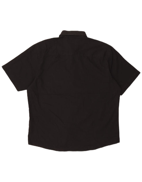 Мужская рубашка стандартного кроя с коротким рукавом Pierre Cardin 3XL, черная, полиэстер