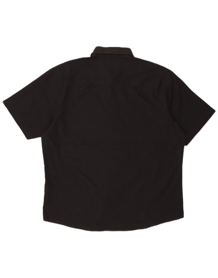 Мужская рубашка стандартного кроя с коротким рукавом Pierre Cardin 3XL, черная, полиэстер