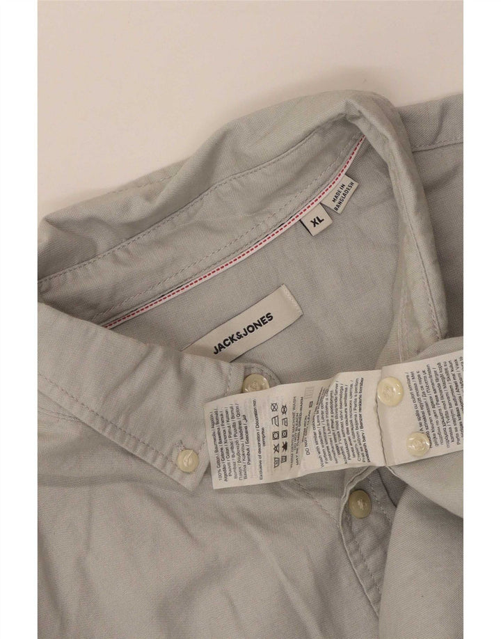 Мужская рубашка Jack & Jones XL серая, хлопок