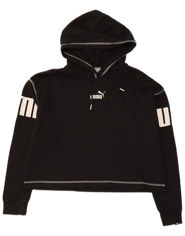 Женский джемпер с капюшоном большого размера Puma UK 10, маленький черный