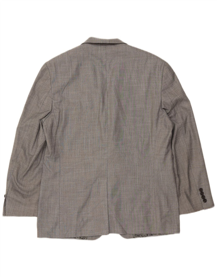 Мужской пиджак Chaps на 2 пуговицах, Великобритания 40, большой серый полиэстер с шевроном