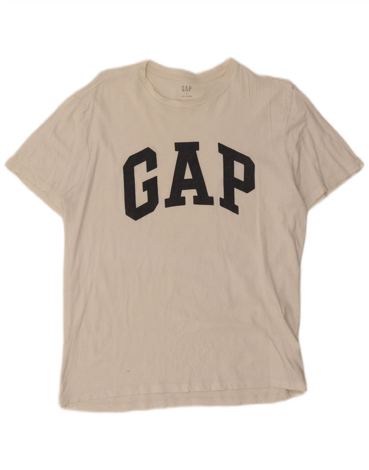 Мужская футболка с рисунком Gap, средний белый хлопок, топ