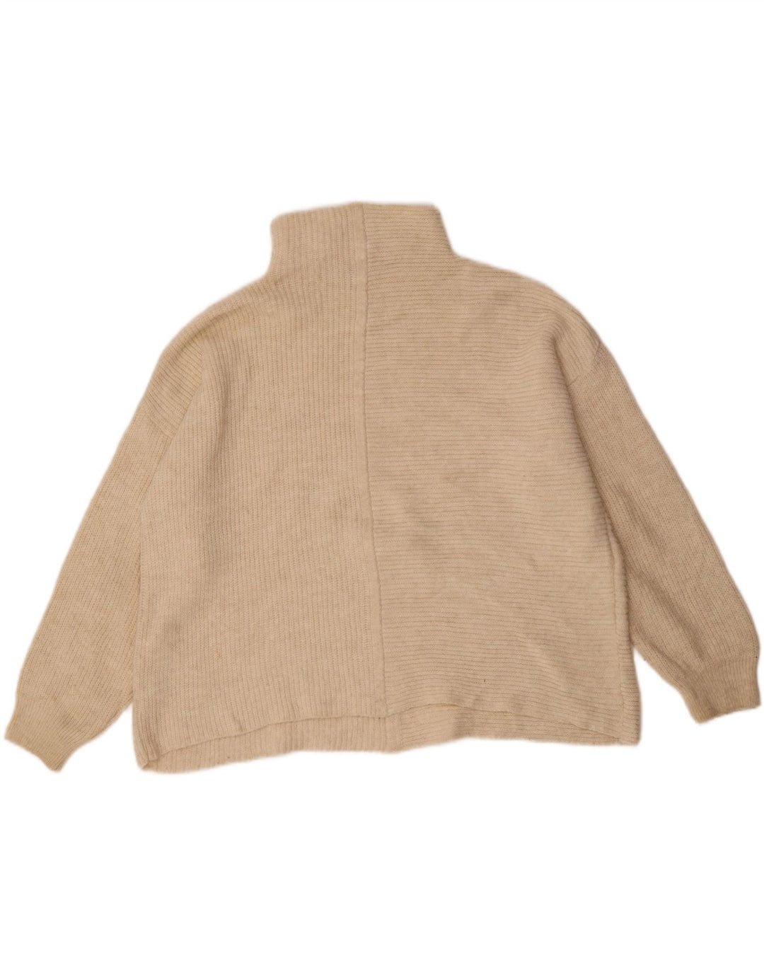 TOPSHOP Womens Oversized Turtle Neck Jumper Sweater UK 8 Small Beige Vintage Topshop and Second-Hand Topshop from Messina Hembry 