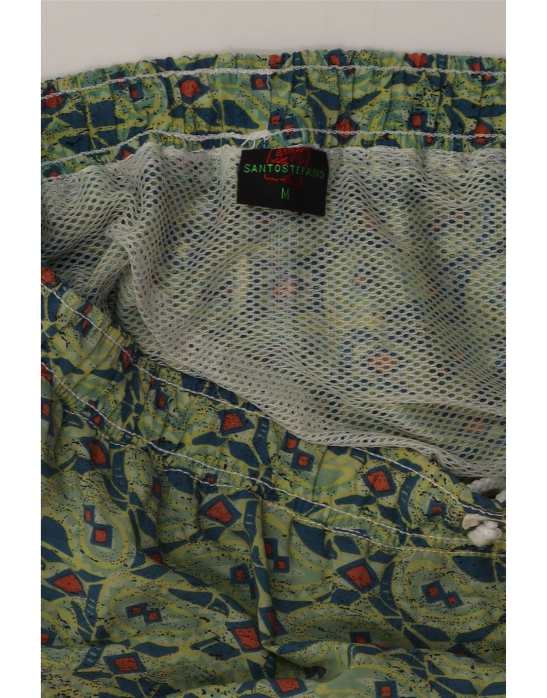 SANTO STEFANO Мужские шорты для плавания, полиамид среднего зеленого цвета с геометрическим рисунком