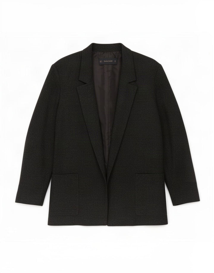 Женский открытый пиджак Zara UK 14, большой черный