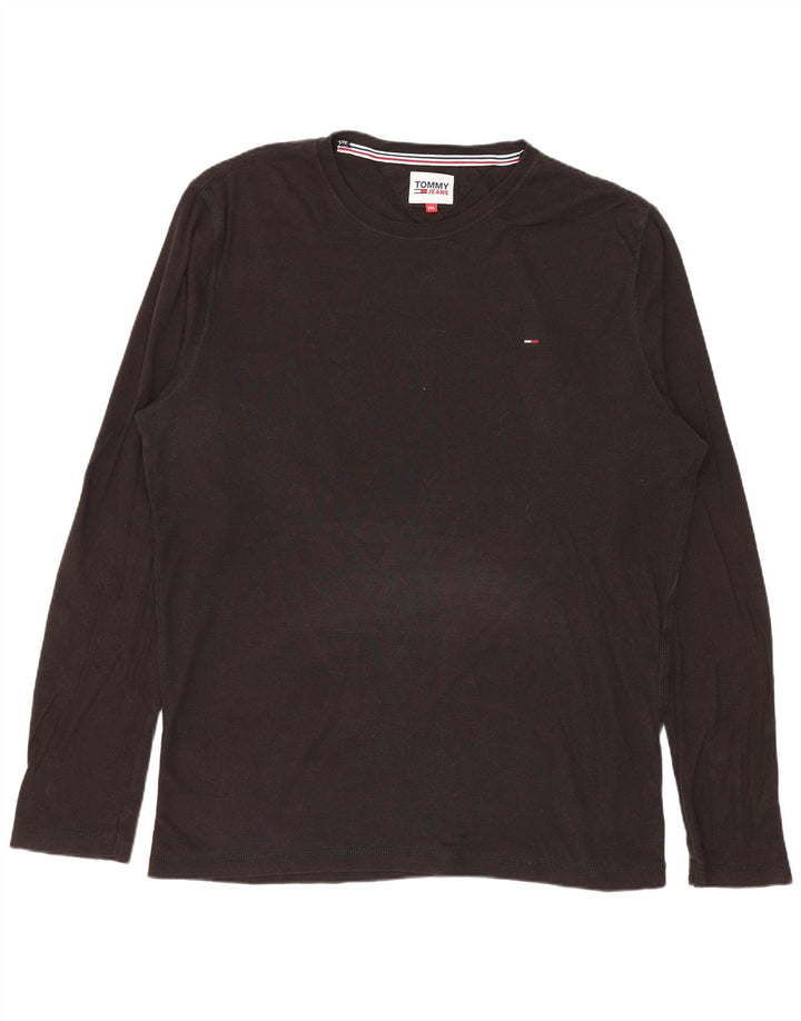 TOMMY HILFIGER Мужской топ с длинным рукавом 2XL, черный хлопок