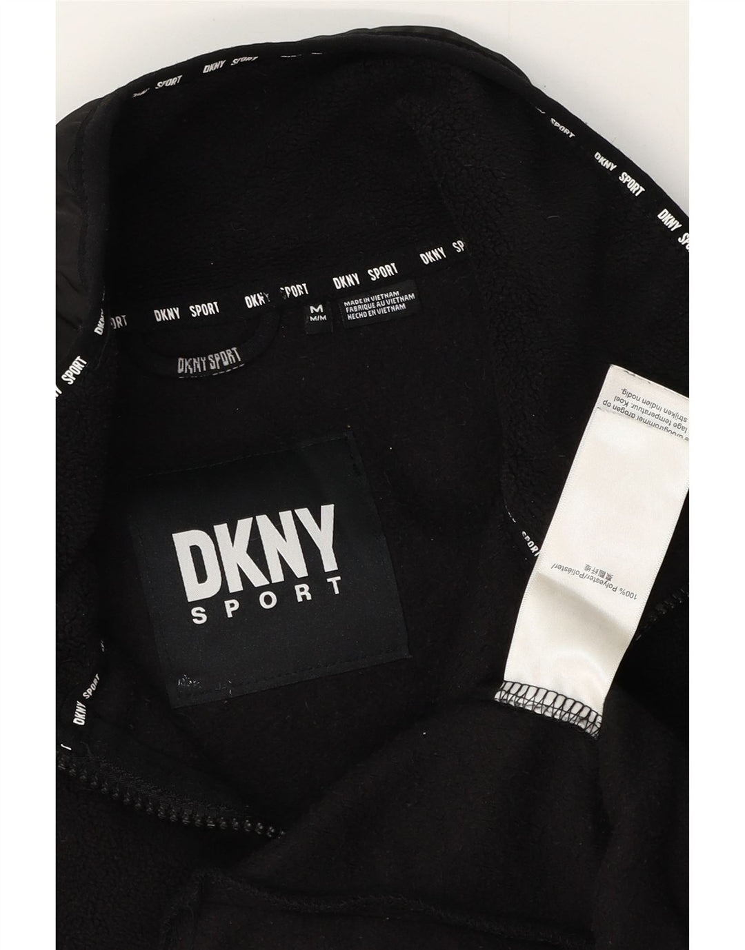 Мужская флисовая куртка DKNY UK 38, средний черный полиэстер