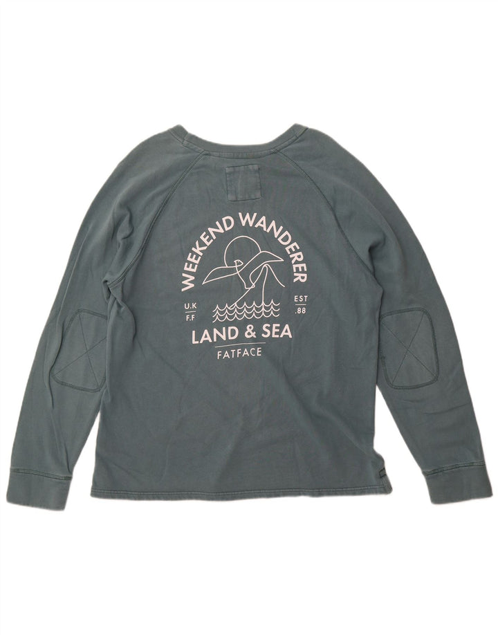 Мужской свитшот с рисунком Fat Face, большой зеленый хлопковый джемпер