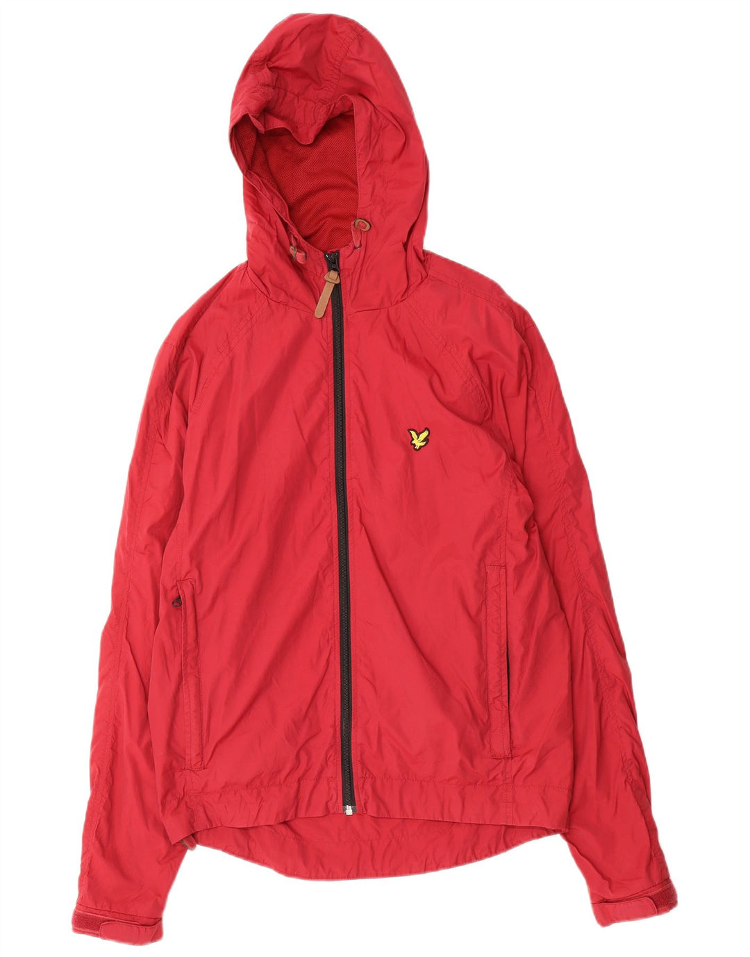 Мужская винтажная дождевик с капюшоном Lyle & Scott UK 38, средний красный полиамид