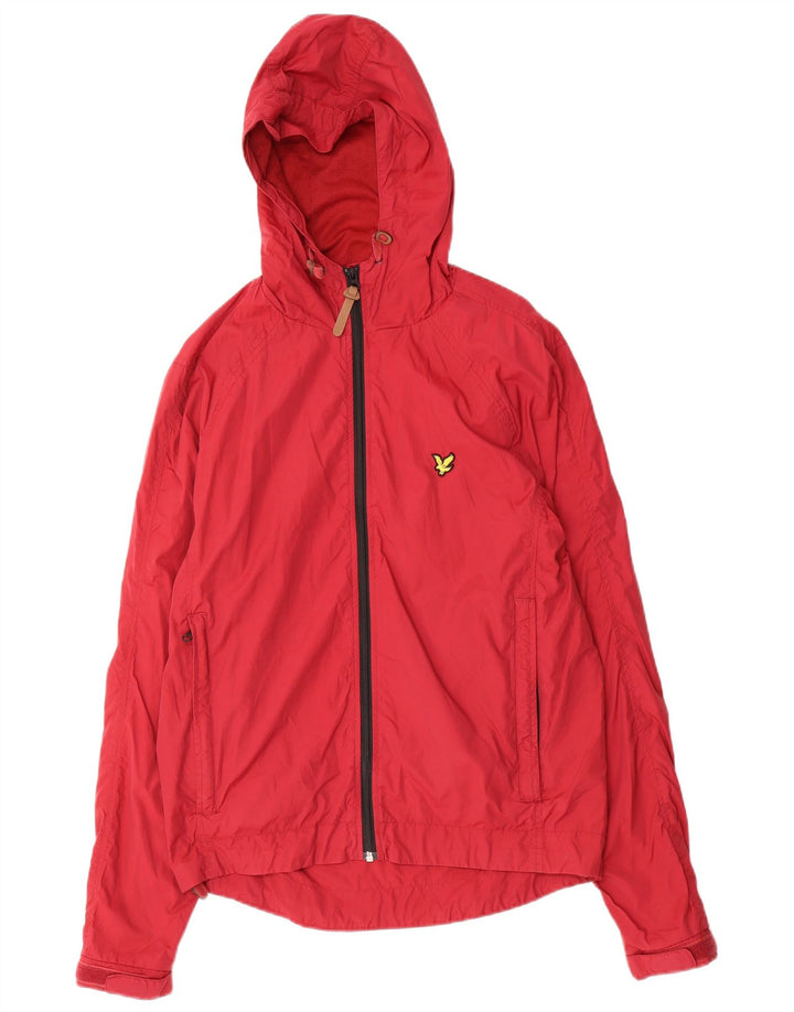 Мужская винтажная дождевик с капюшоном Lyle & Scott UK 38, средний красный полиамид